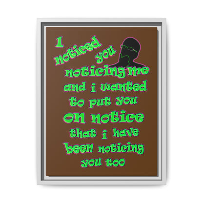 noticed you noticing - framed canvas art (brown)