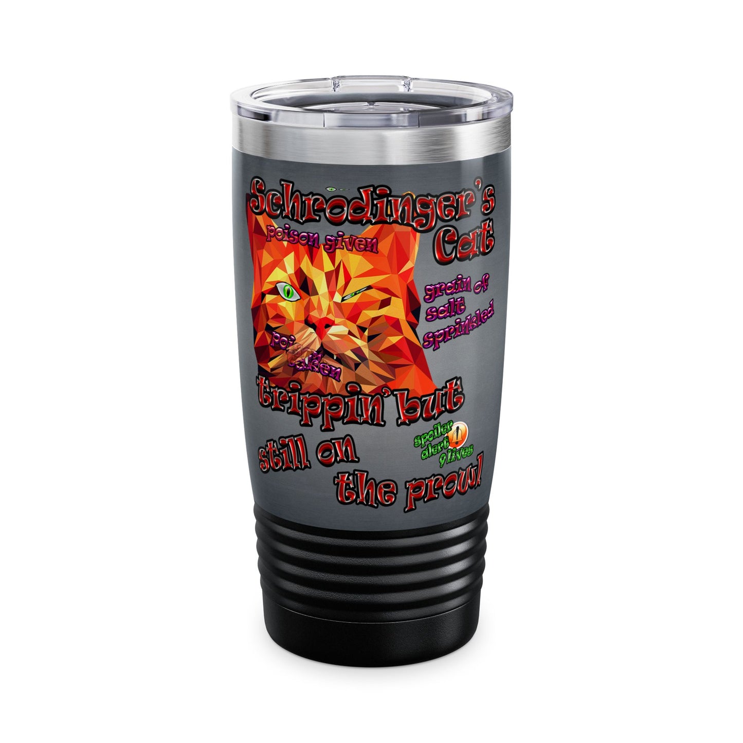 schrodinger's cat - Ringneck Tumbler, 20oz (grey-light grey)