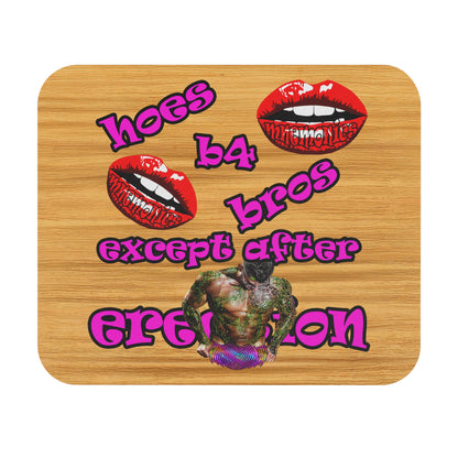 hoes b4 bros - Mouse Pad (Rectangle) (butterscotch wood finish)