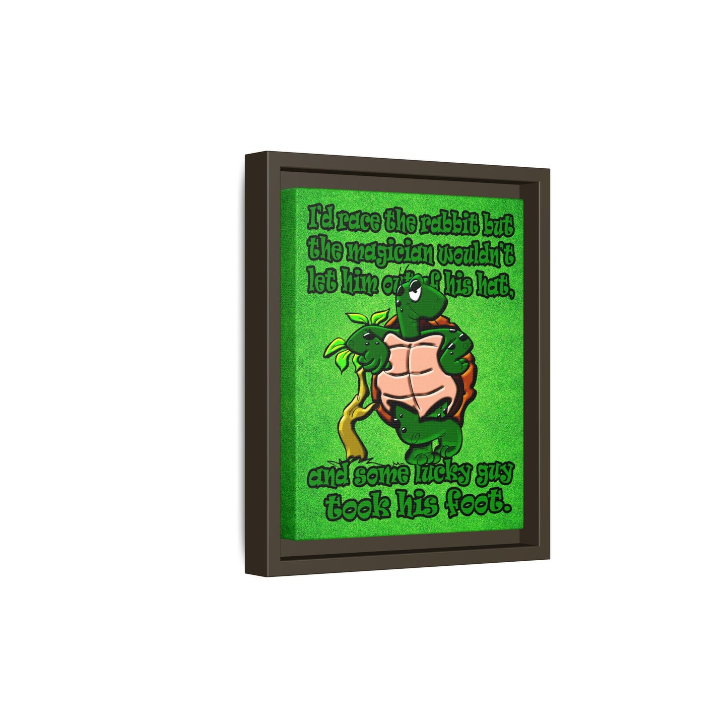 turtle race - framed canvas art (green turf)