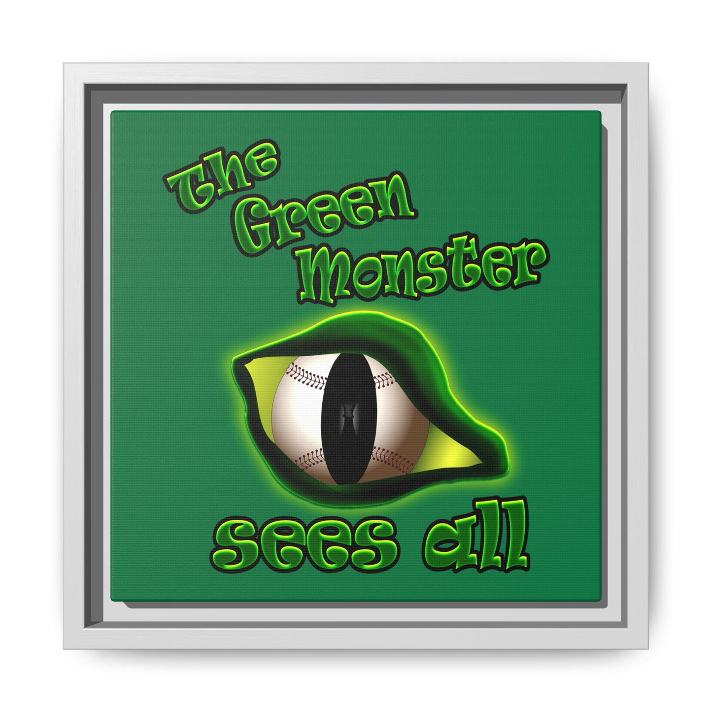 green monster - framed canvas art (dark green)