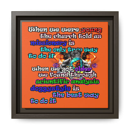 doggystyle - framed canvas art (orange)