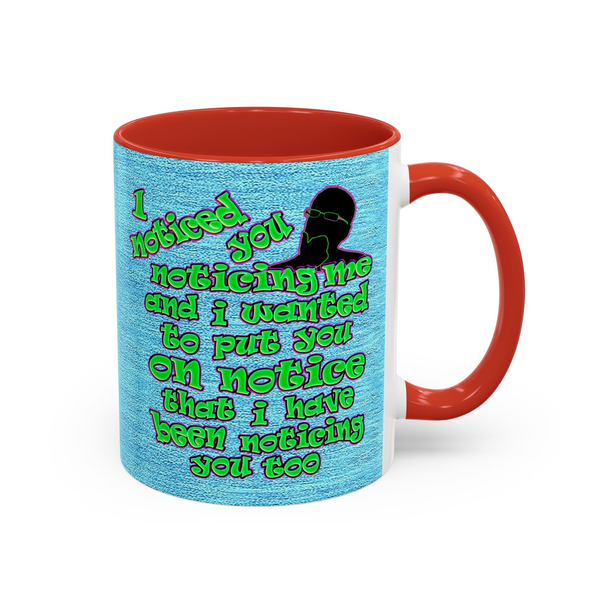 noticed you noticing - Accent Mug (faded dark blue)
