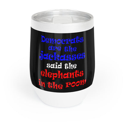donkeys and elephants - Chill Wine Tumbler (black)