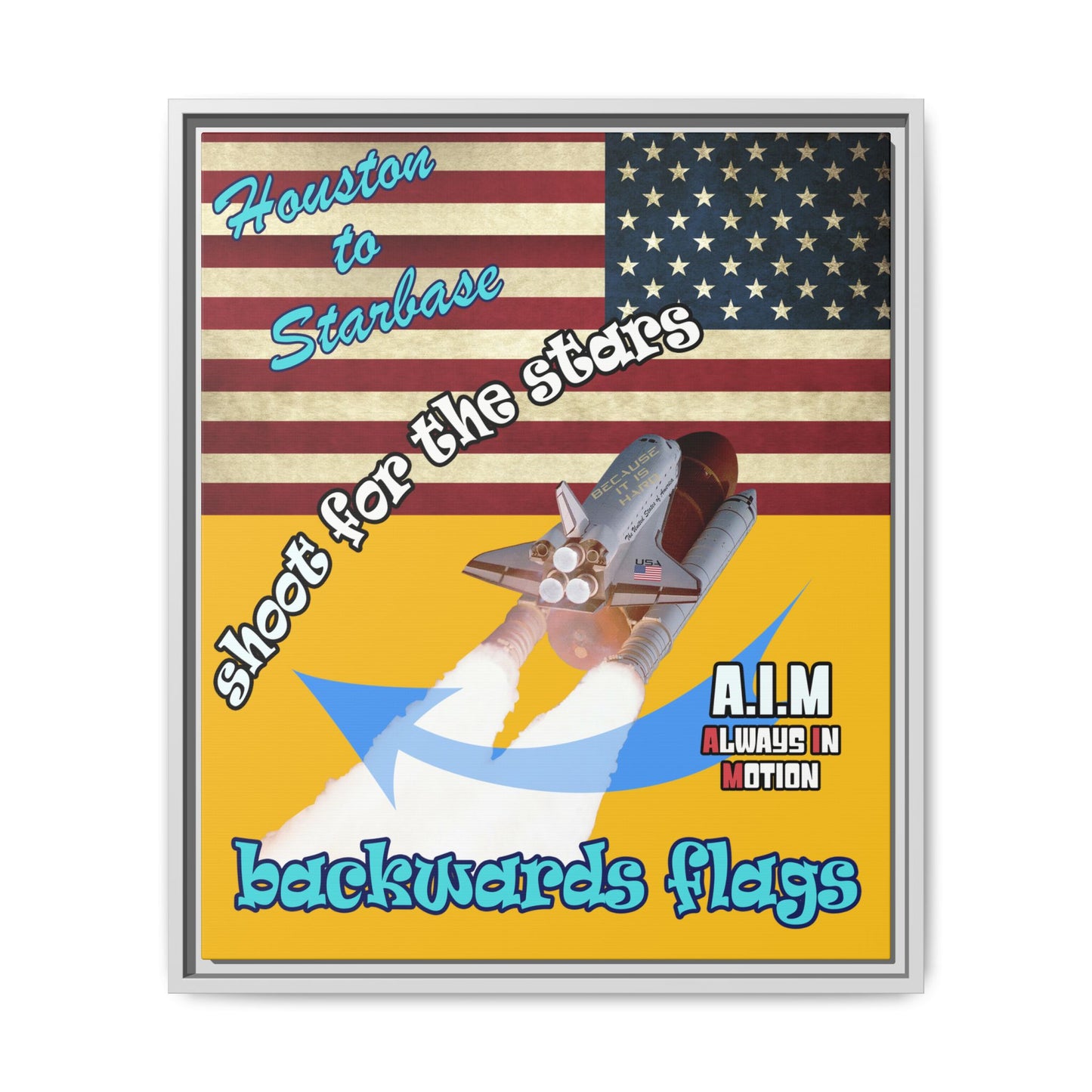 shoot for the stars - framed canvas art (yellow)