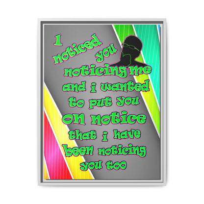 noticed you noticing - framed canvas art (rainbow split)