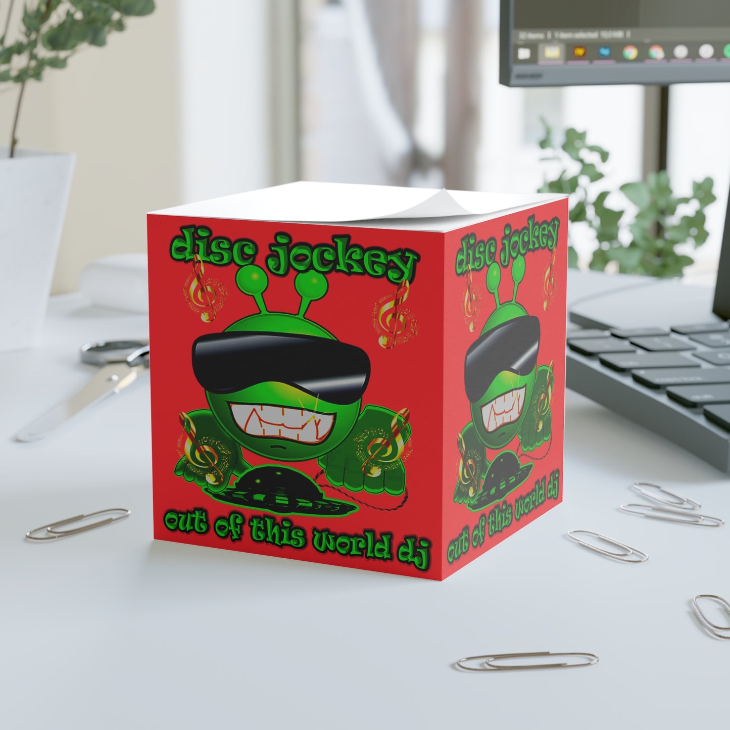 disc jockey - note cube (red)