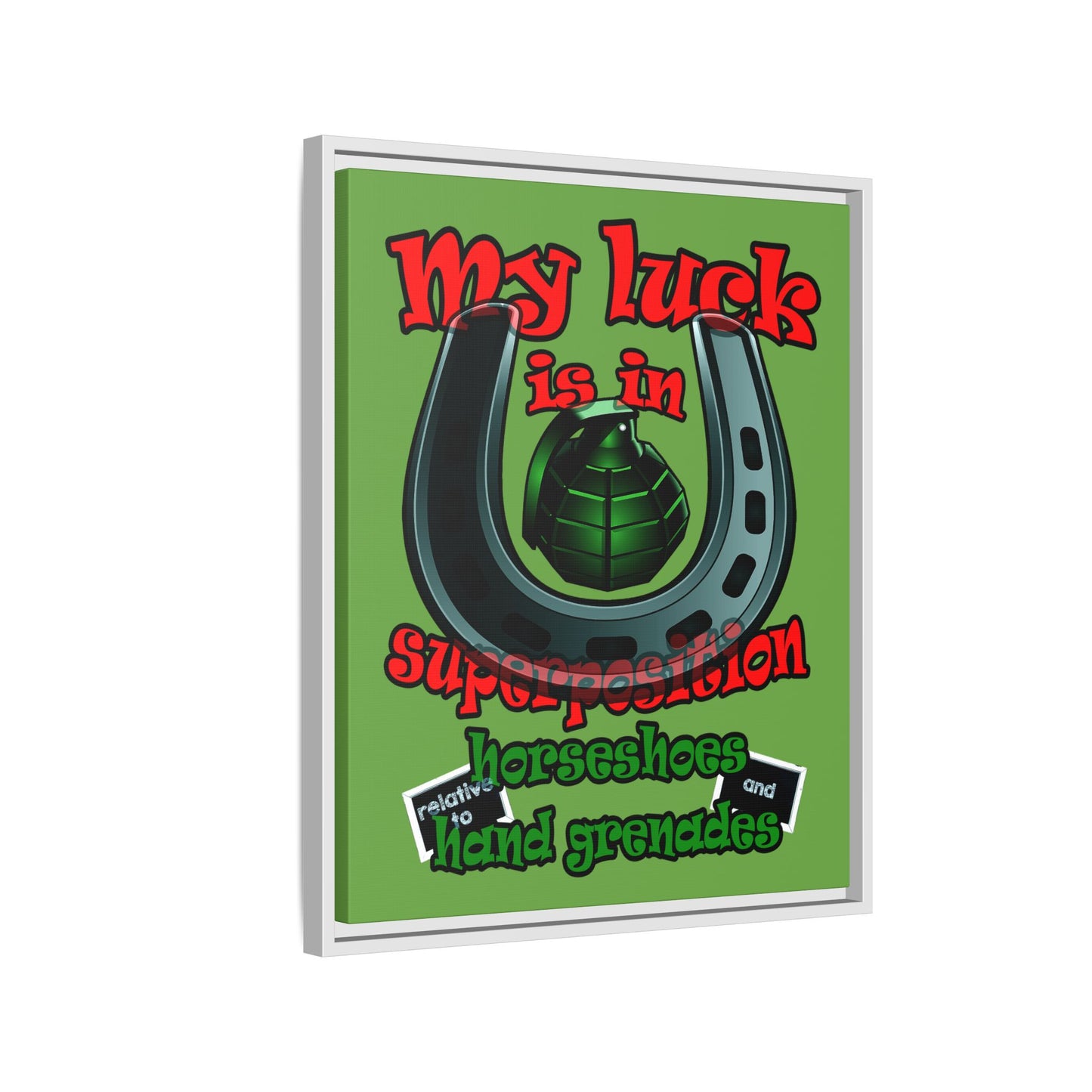 my luck - framed canvas art (green)