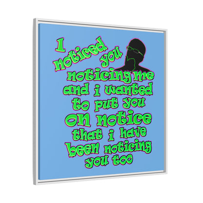 noticed you noticing - framed canvas art (light blue)