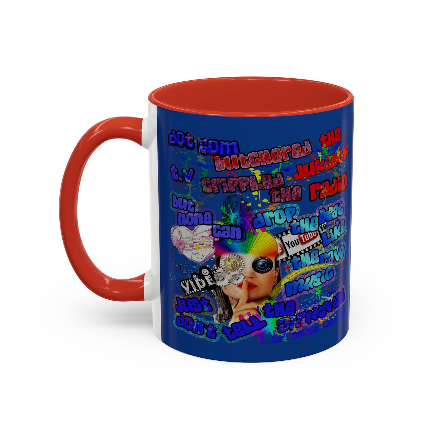 drop the beat - Accent Mug (dark blue)