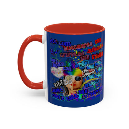 drop the beat - Accent Mug (dark blue)