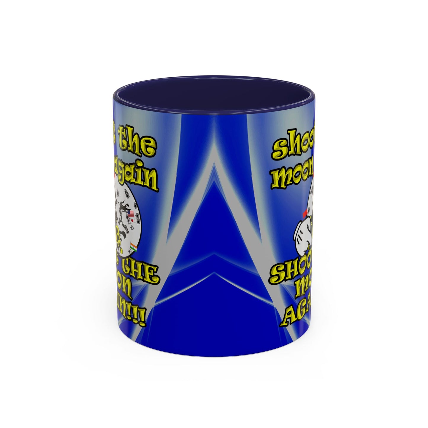 shoot the moon again - Accent Mug (blue-white wave)