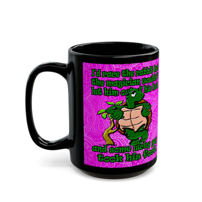 turtle race - Black Mug (pink swirl)