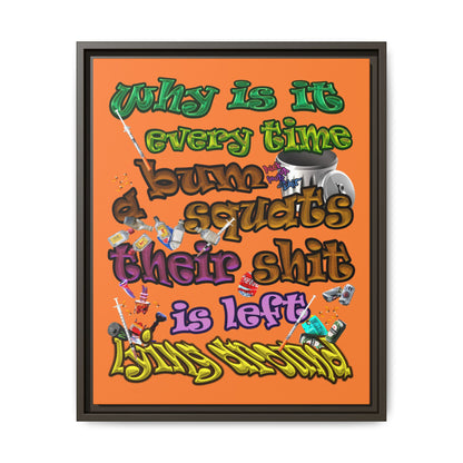 the bum's shit - framed canvas art (crusta)