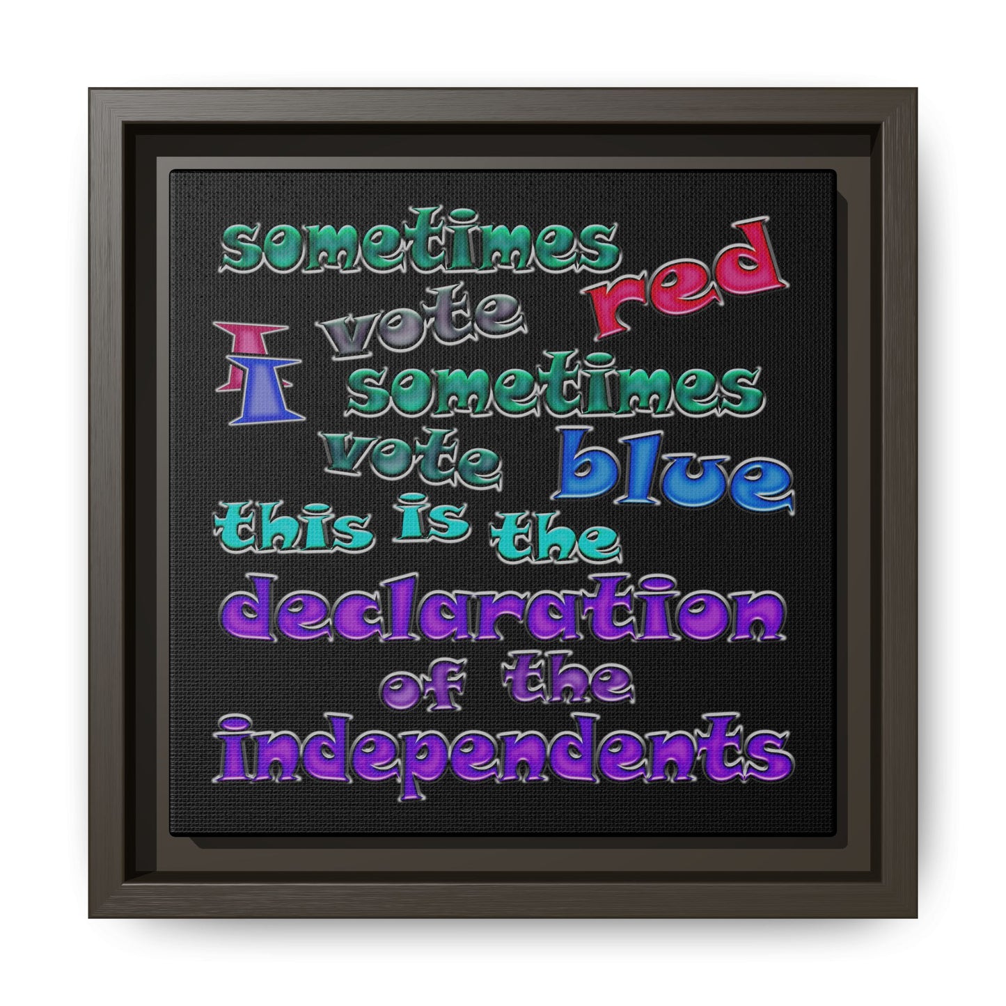 declaration of the independents - framed canvas art (black)