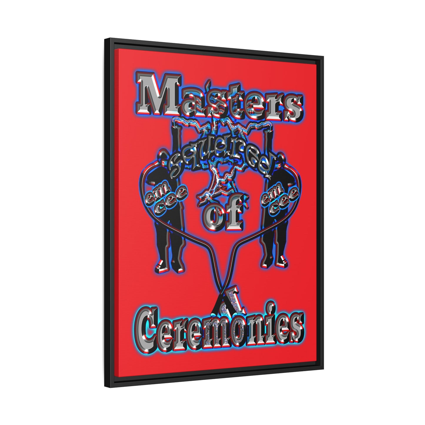 em cee squared - framed canvas art (red)