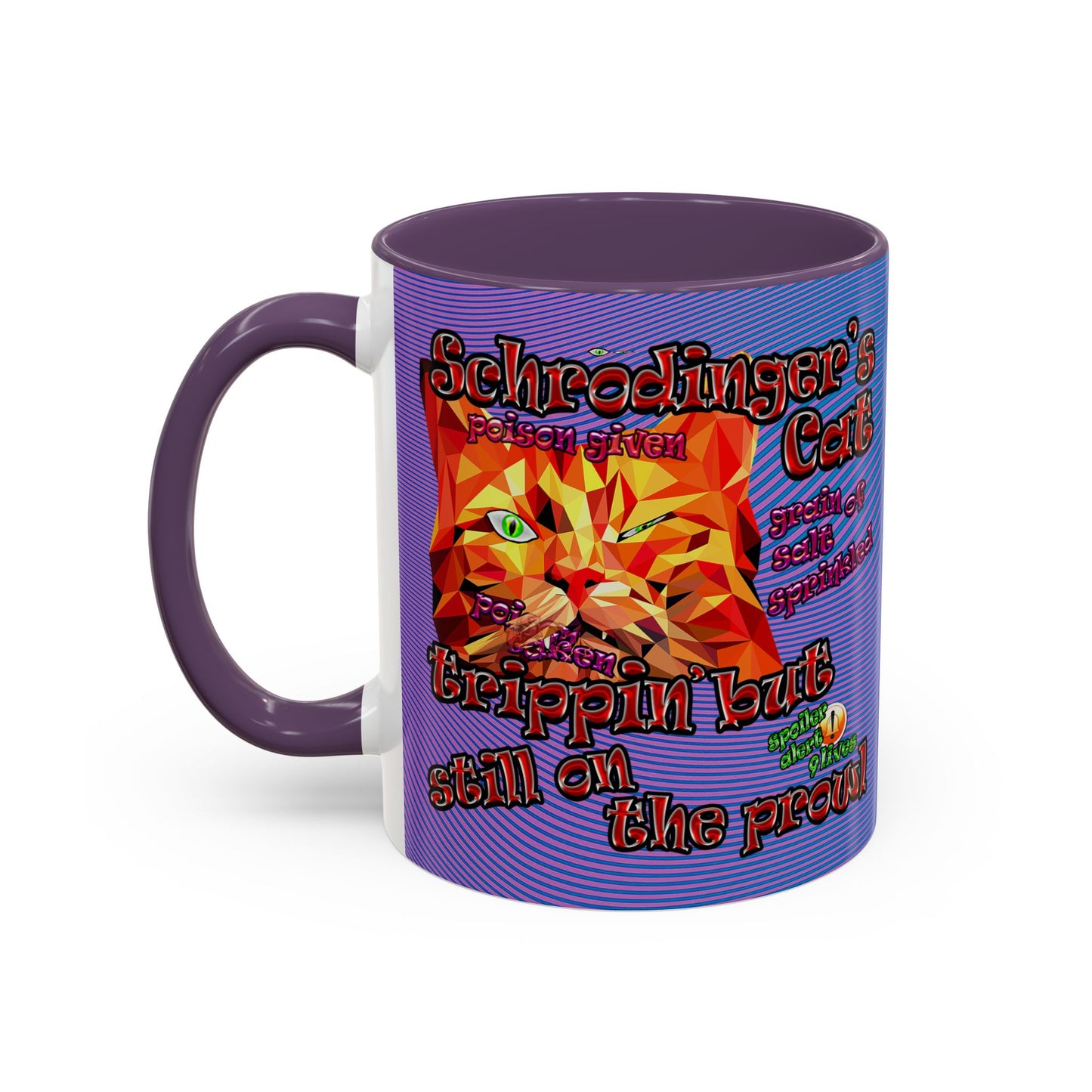 schrodinger's cat - Accent Mug (light blue-purple wave)