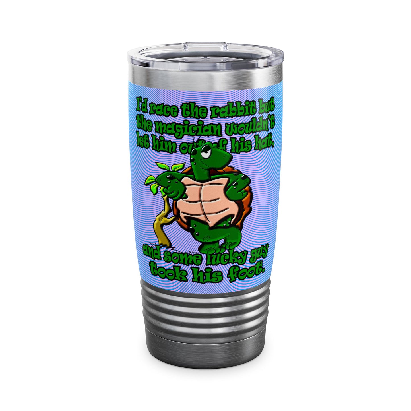 turtle race - Ringneck Tumbler, 20oz (light blue-purple wave)