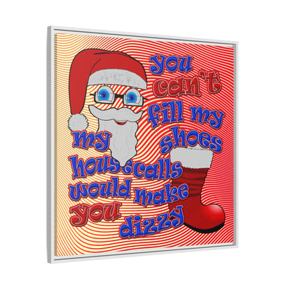 santa's shoes - framed canvas art (yellow-orange wave)