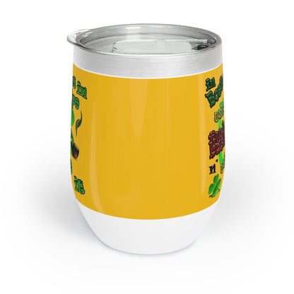 celtics logo - Chill Wine Tumbler (yellow)