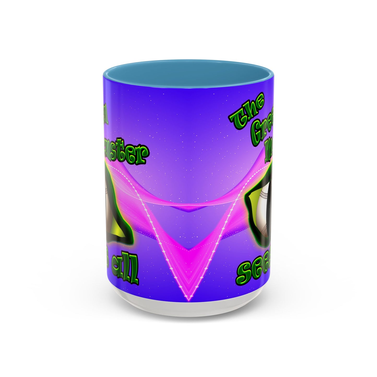 green monster - Accent Mug (purple-pink wave)