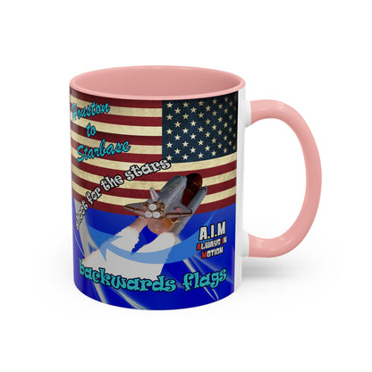 shoot for the stars - Accent Mug (blue-white wave)