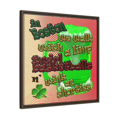 celtics logo - framed canvas art (yellow-orange wave)
