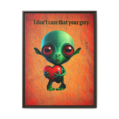 I don't care that your grey - framed canvas art (burnt orange)