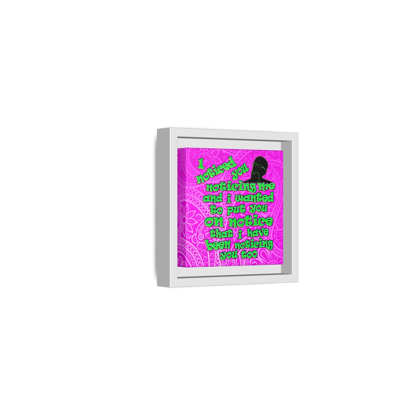 noticed you noticing - framed canvas art (pink swirl)