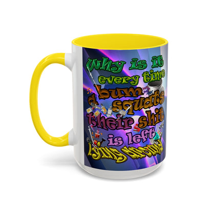 the bum's shit - Accent Mug (grey-pink wave)