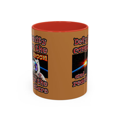 defy conquer reach - Accent Mug (light brown)