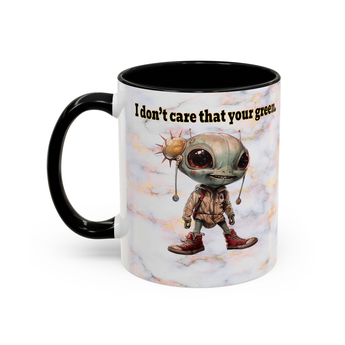 I don't care that your grey - Accent Mug (white marble)