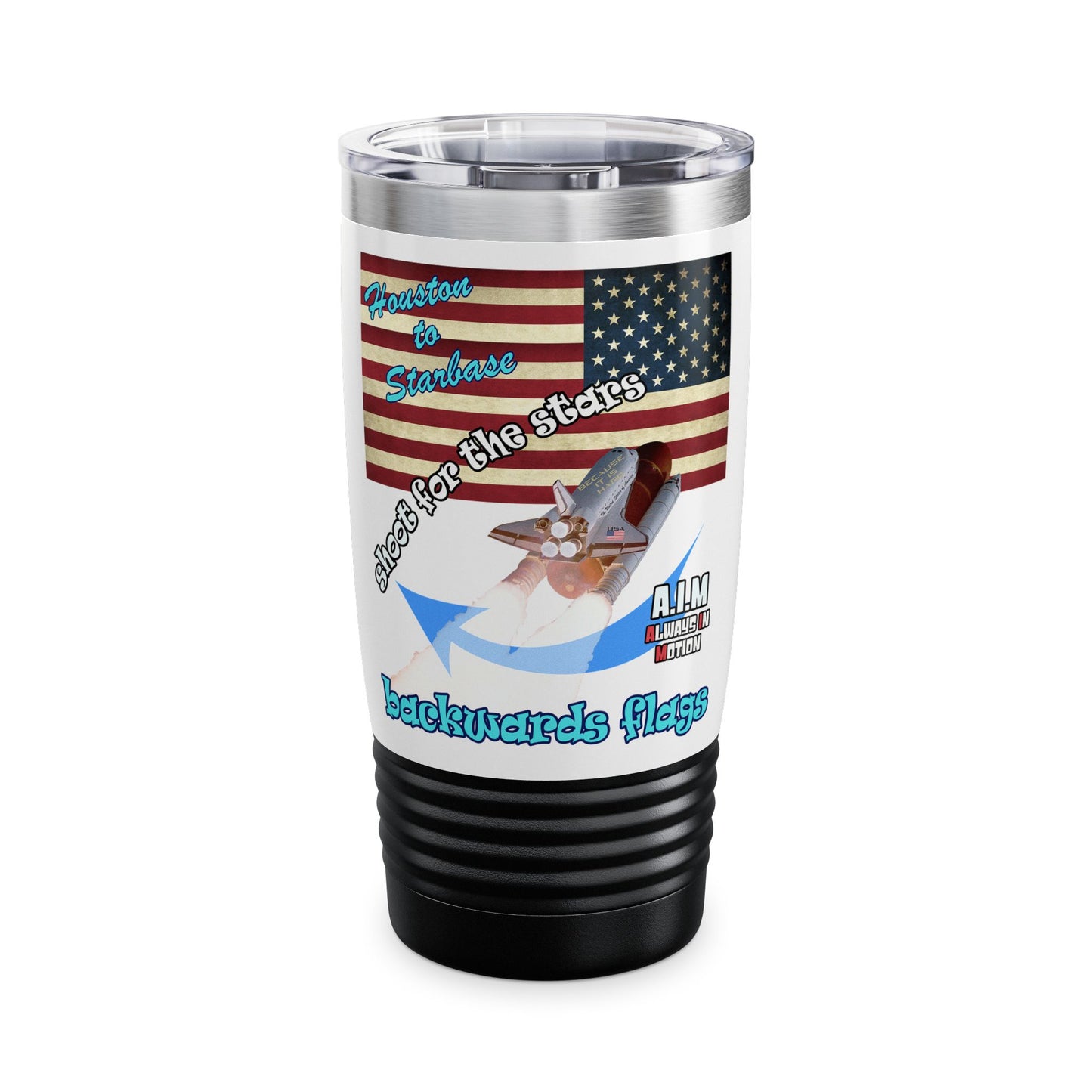 shoot for the stars - Ringneck Tumbler, 20oz (white)