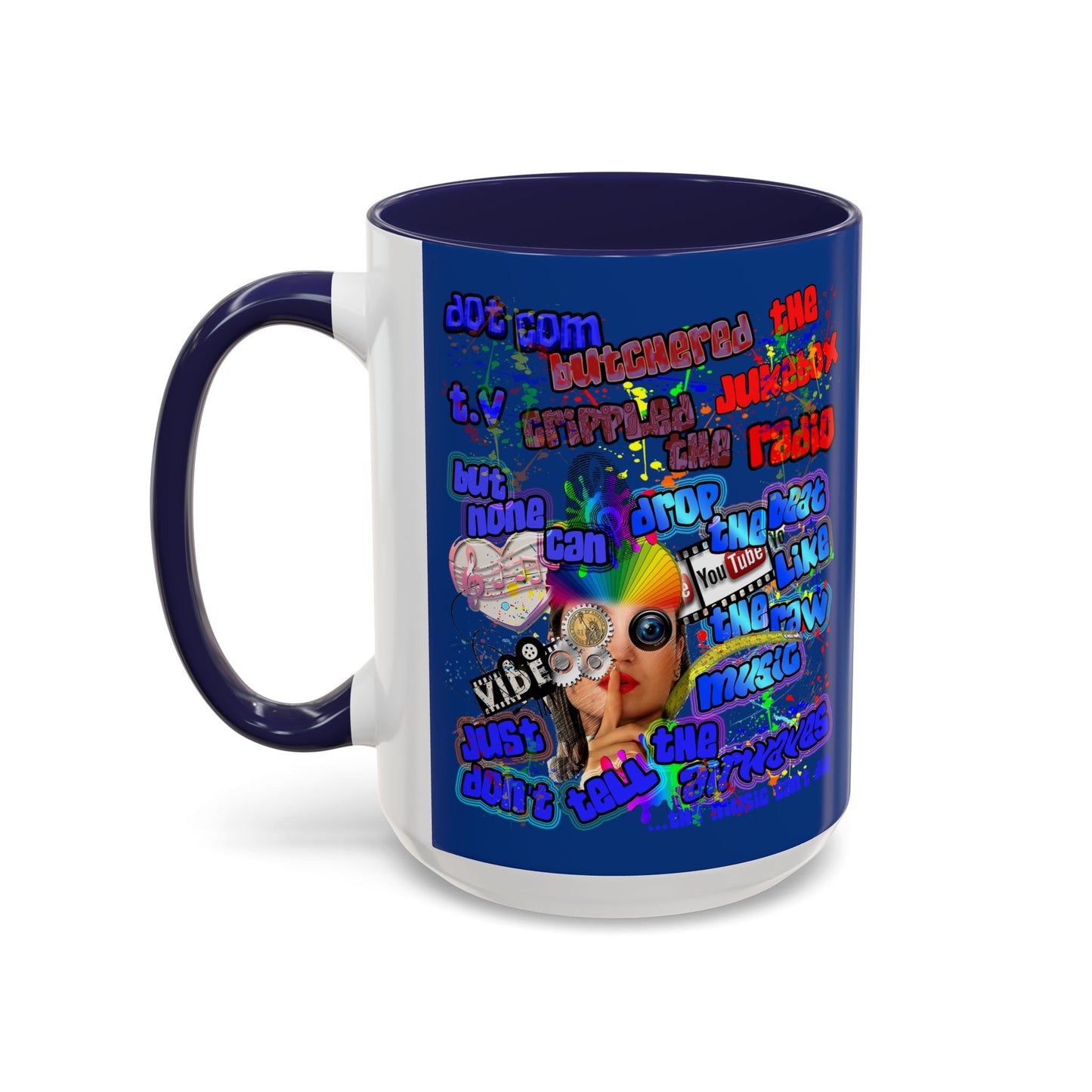drop the beat - Accent Mug (dark blue)