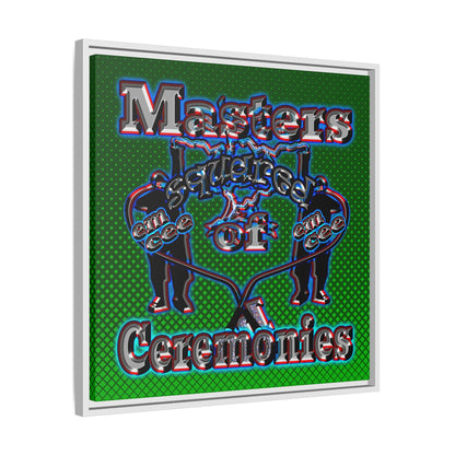 em cee squared - framed canvas art (logo green)