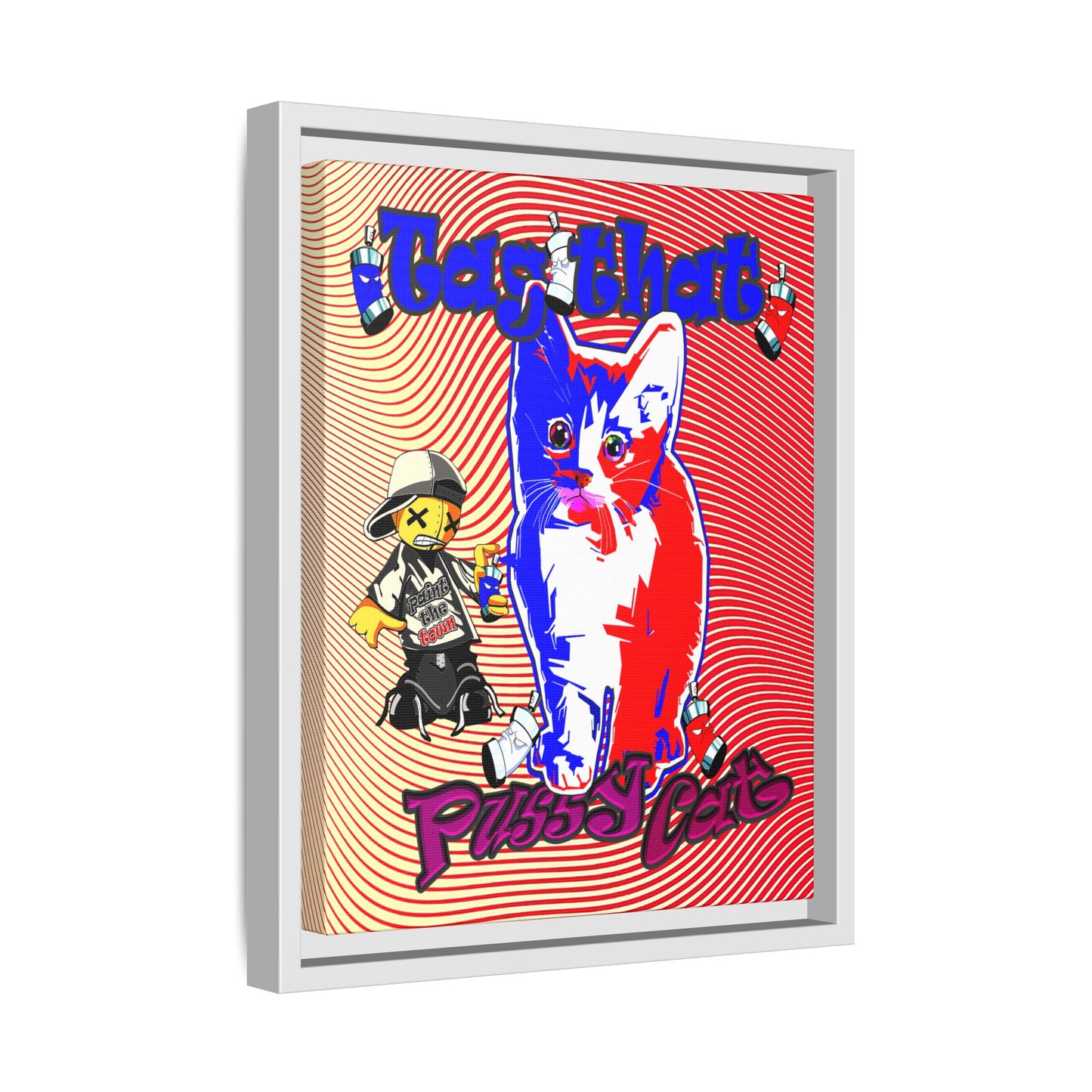 tag that - framed canvas art (yellow-orange wave)