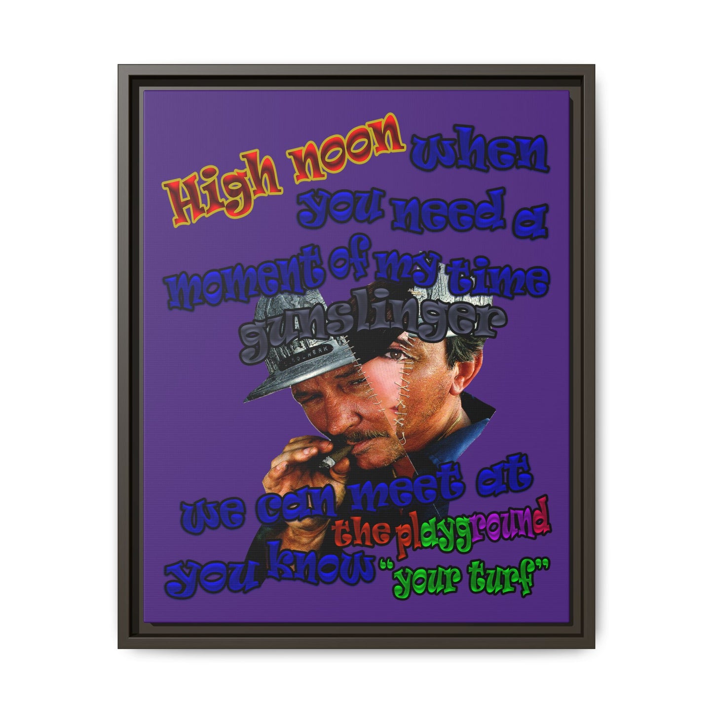 high noon - framed canvas art (purple)