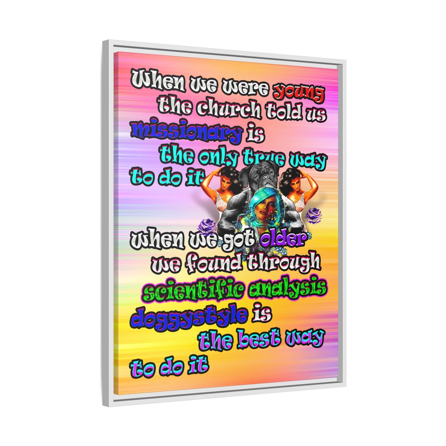 doggystyle - framed canvas art (color blur)