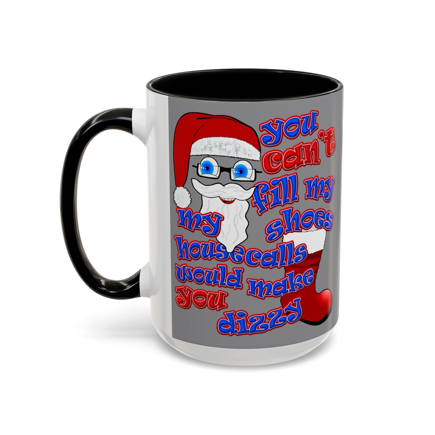 santa's shoes - Accent Mug (grey)
