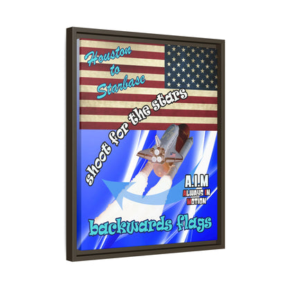 shoot for the stars - framed canvas art (blue-white wave)