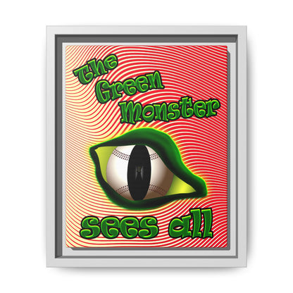 green monster - framed canvas art (yellow-orange wave)
