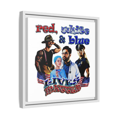 rw&b lives matter - framed canvas art (white)