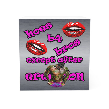 hoes b4 bros - note cube (brushed nickel)