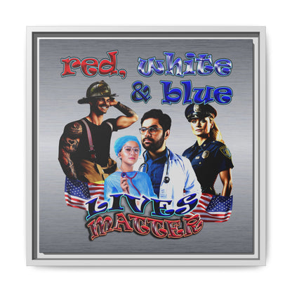 rw&b lives matter - framed canvas art (brushed nickel)