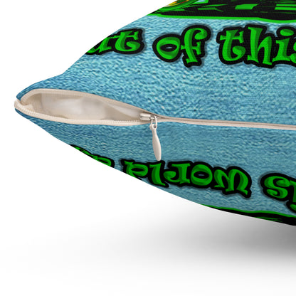 disc jockey - Spun Polyester Square Pillow - (faded dark blue)