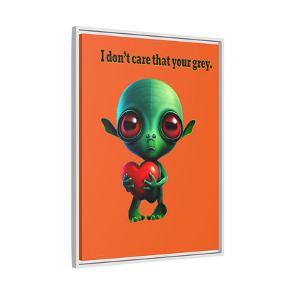 I don't care that your grey - framed canvas art (orange)