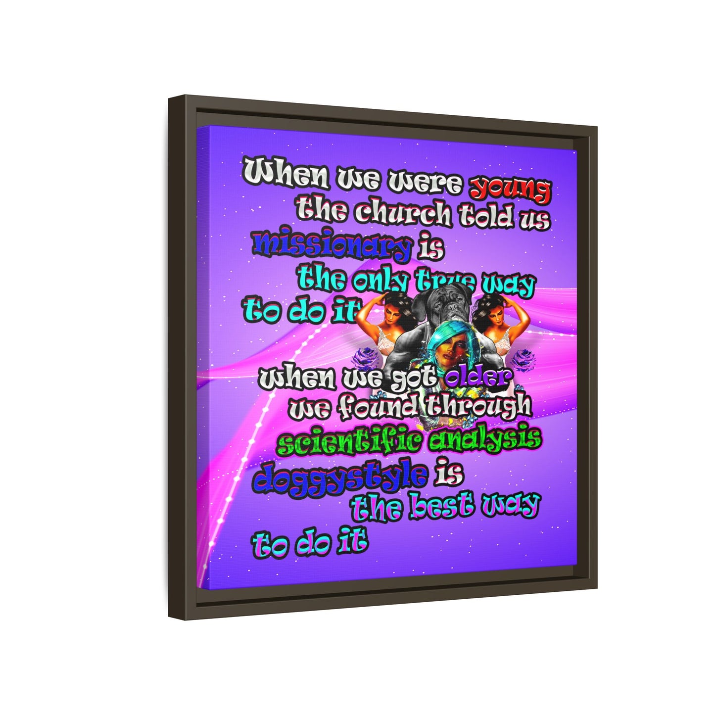 doggystyle - framed canvas art (purple-pink wave)