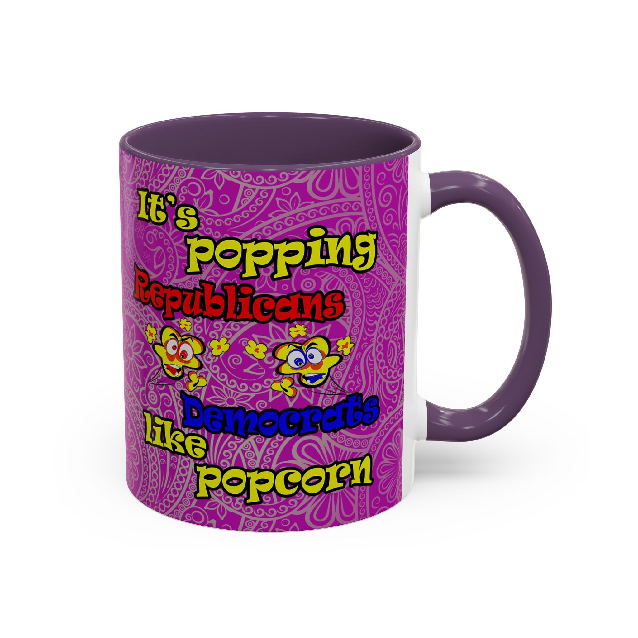popping like popcorn - Accent Mug (pink swirl)