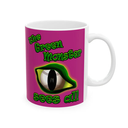 green monster - White Mug (pink)