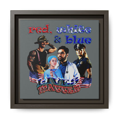 rw&b lives matter - framed canvas art (dark grey)
